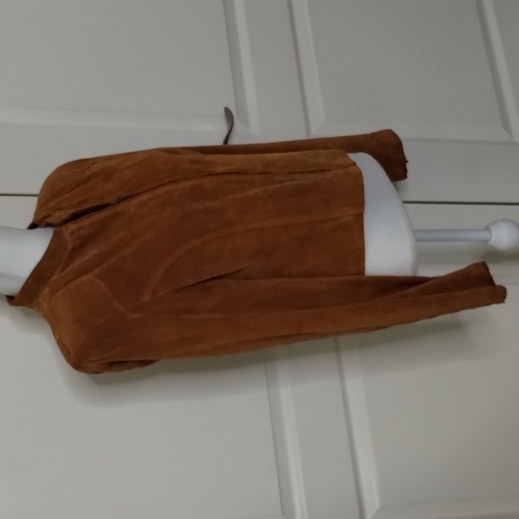 Uniform by John Paul Richard camel color leather zip up cropped jacket vintage - Picture 3 of 12
